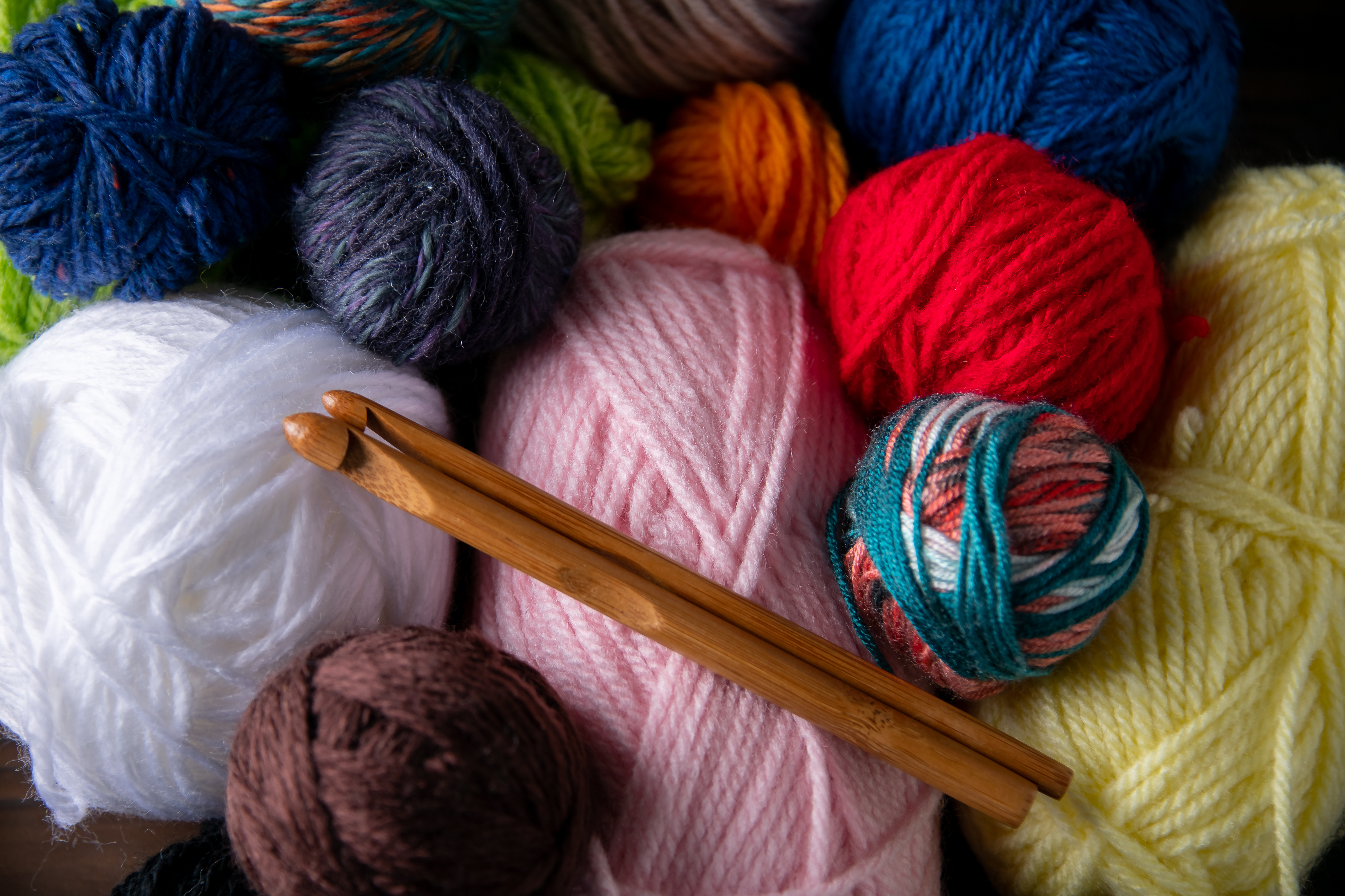 Yarn and crochet hooks