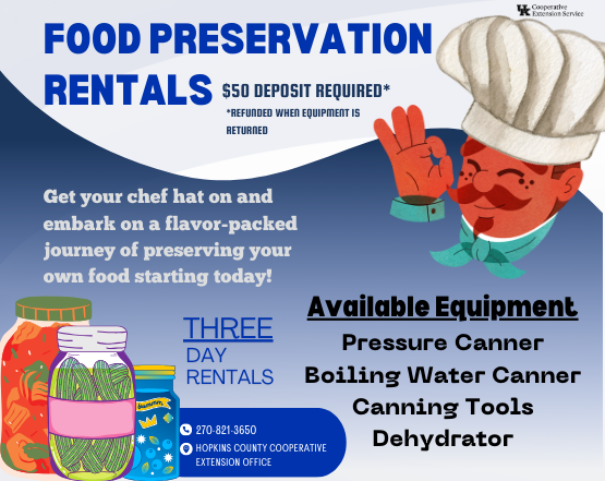 FOOD PRESERVATION RENTAL FLYER